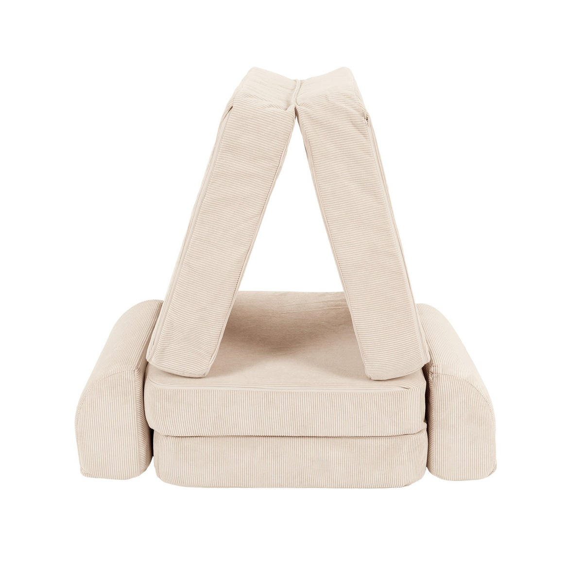 KINDERSOFA Pocket Basic modular 4-tlg. aus Slimcord in Beige - Ecru, Textil (120/25/60cm) - MeowBaby