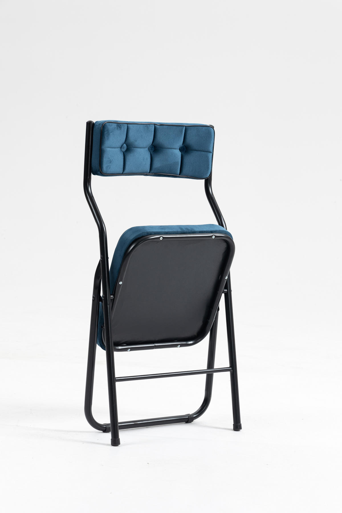 KLAPPSTUHL DE-36266 2er-Set mit gepolstertem Sitz Blau - Blau, Metall (47/80/46cm) - ComfortXL
