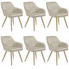 ESSZIMMERSTUHL 6er Set Marilyn 58 x 62 x 82 cm creme/gold - Goldfarben/Creme, Kunststoff (58/82/62cm) - tectake