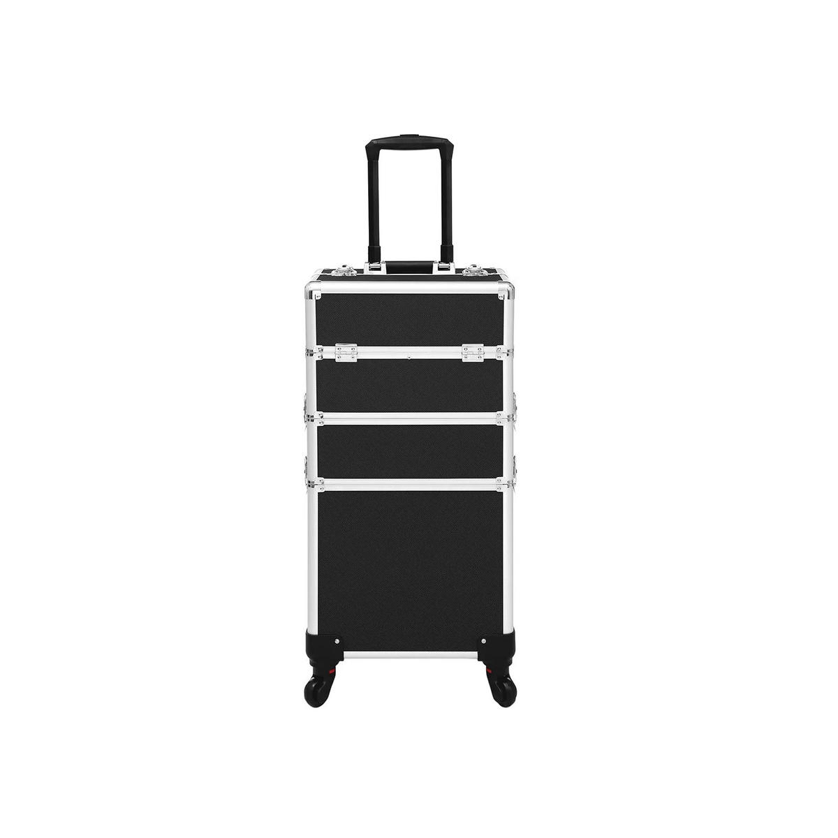 KOSMETIKKOFFER MAKE-UP TROLLEY - Schwarz, Holzwerkstoff (68.5/25/35cm) - Hansiro