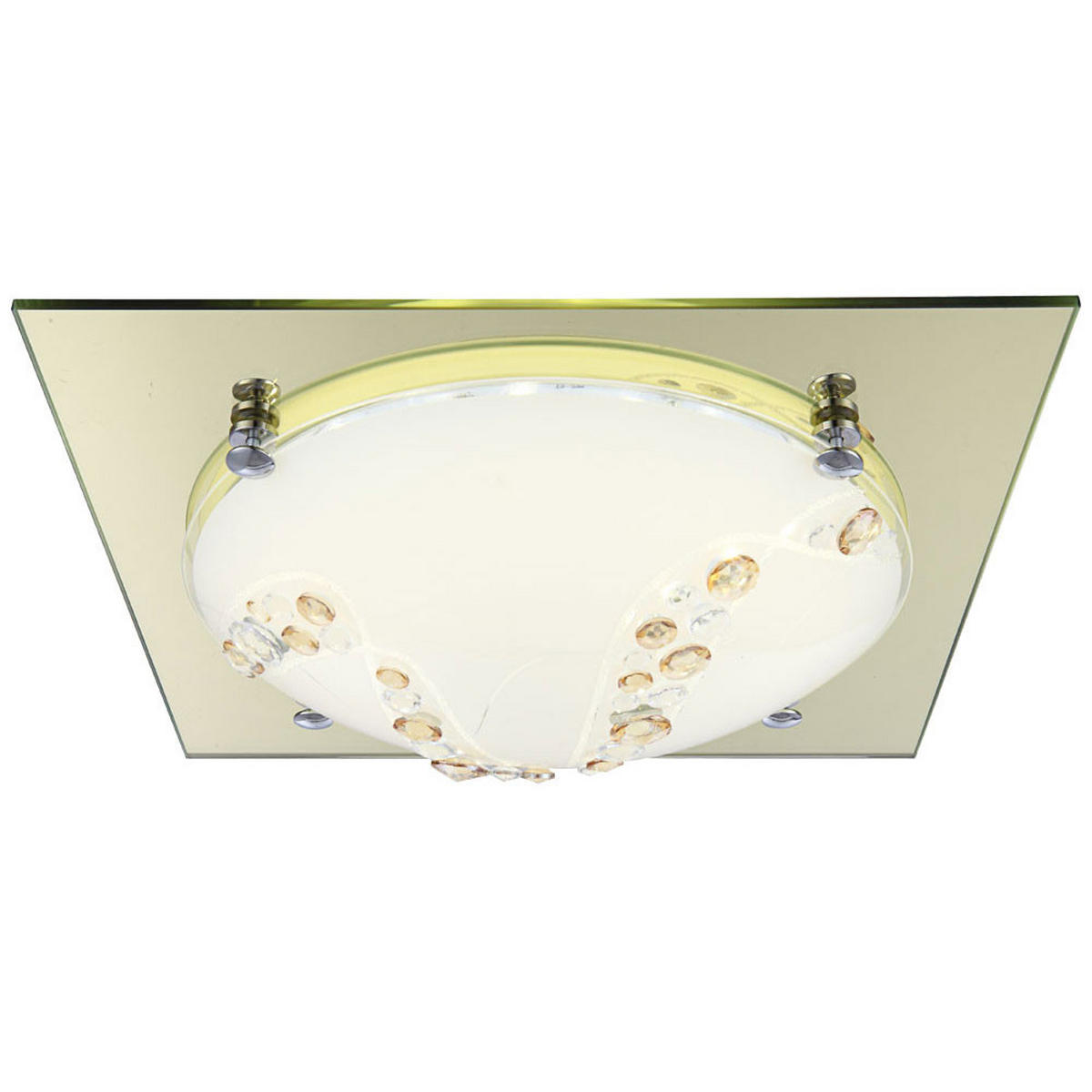 LED DECKENLEUCHTE Metall Glas Orange Kristalloptik - Orange, Glas (31.5/31.5/8.5cm) - Globo Lighting