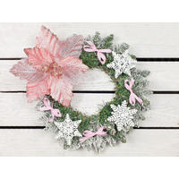 WEIHNACHTSKRANZ PRINZESSIN MAJA 30 cm - Pink/Weiß, Kunststoff (30/5cm) - LAALU