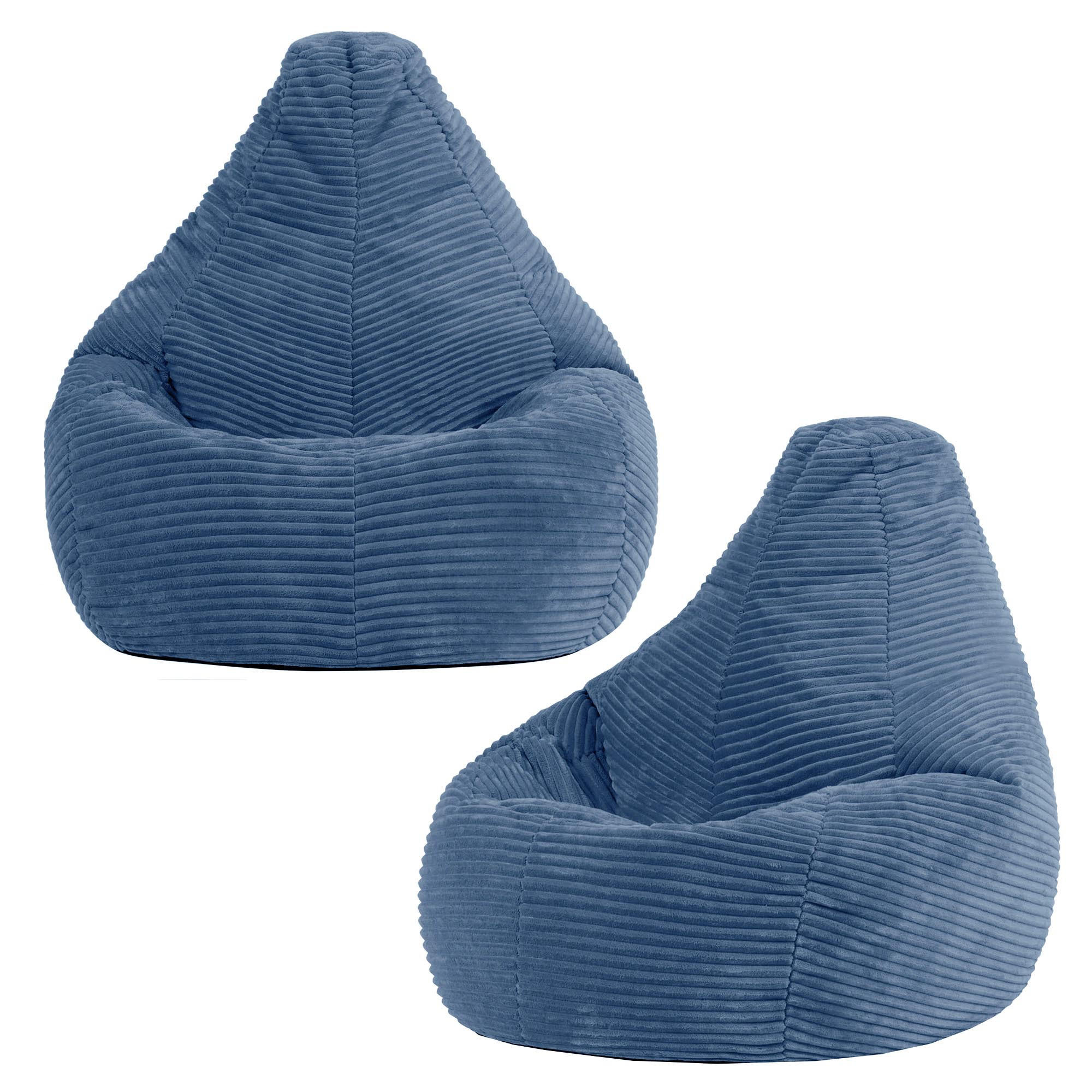 SITZSACK für Kinder Sessel aus Cord 2-tlg. - Blau, Textil (69/59/65cm) - icon