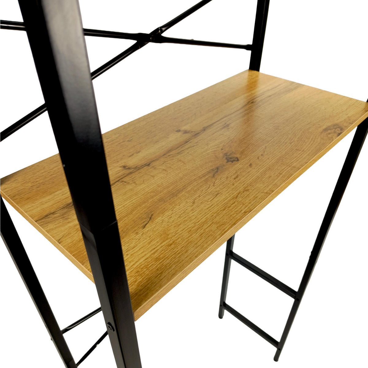 STANDREGAL Holzoptik Metall Eichefarben Schwarz für Waschmaschine 186×66×30 cm - Eichefarben/Schwarz, Holzwerkstoff/Metall (66/186/30cm) - Begryf