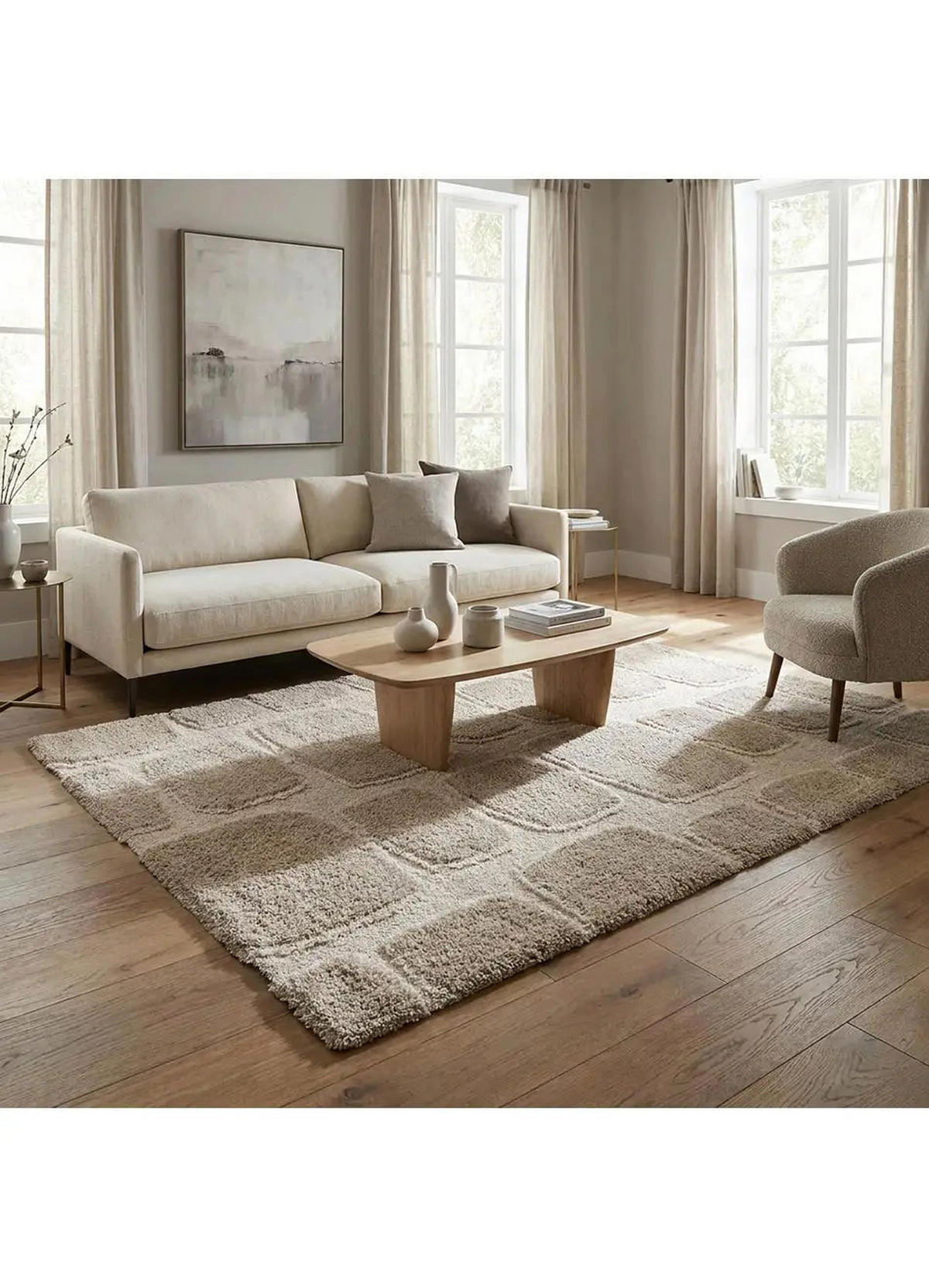 KINDERTEPPICH Creme / Beige Ember 120/170 cm - Creme, Naturmaterialien/Textil (120/170cm) - Atticgo
