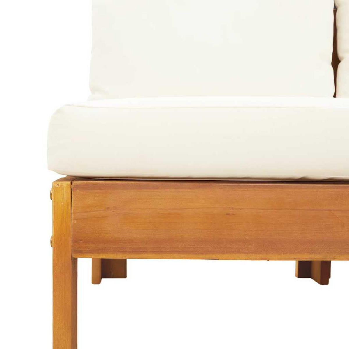 GARTENSOFA Ohne Armlehnen Mit Kissen 2-Sitzer Massivholz Akazie - Creme, Holz (68/64/106cm) - vidaXL