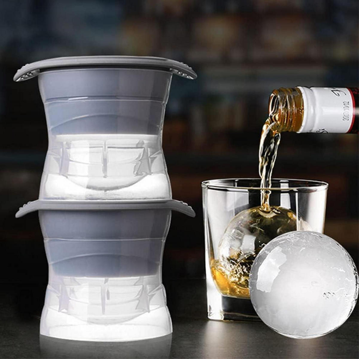 EISWÜRFELFORM 4-teiliges Set 6 cm - Grau, Kunststoff (15/10/21cm)