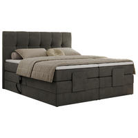 BOXBETT VITTORIA 140/200 - Dunkelgrau Velvet - H3 - Dunkelgrau, Holz/Textil (140/200cm) - MKS