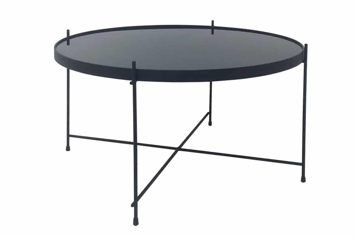 COUCHTISCH ELEGANCE rund Schwarz|Transparent 70cm - Transparent/Schwarz, Glas/Metall (70/70/40cm) - riess-ambiente