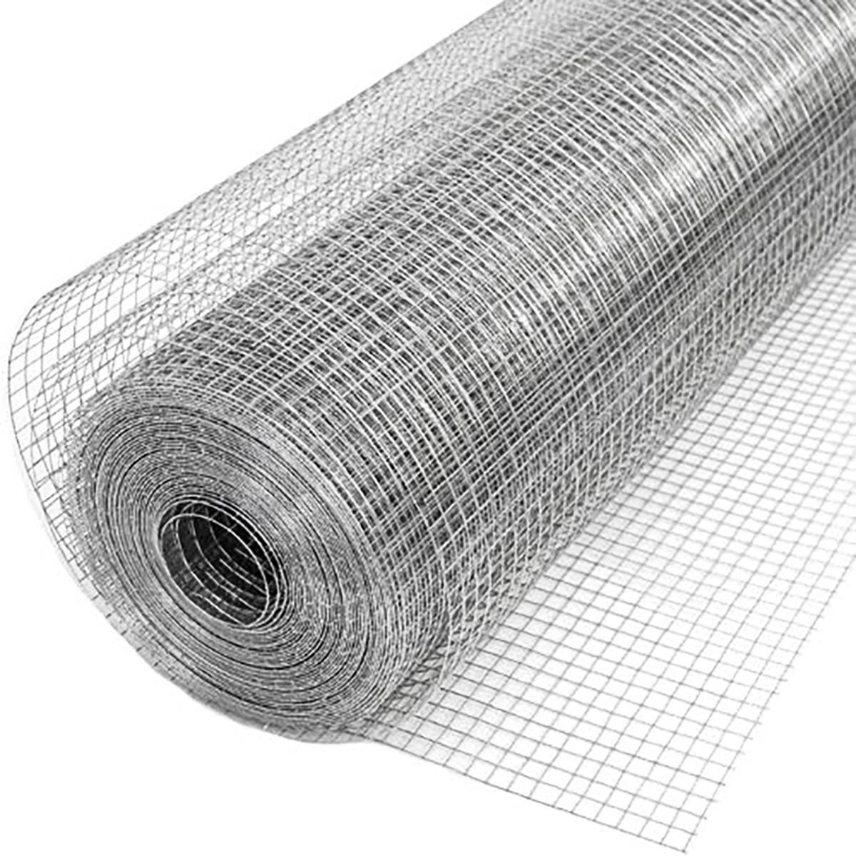 MASCHENDRAHTZAUN Quadratisch, 1/25 m, Silbern - Grau, Metall (0.08/100cm) - Niederberg Metall