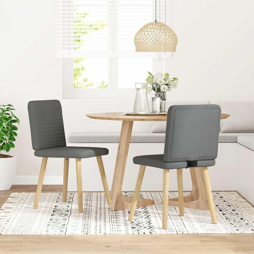 ESSZIMMERSTÜHLE 2 Stk. Dunkelgrau Stoff 45*54*86cm - Dunkelgrau, Metall (45/86/54cm) - ZMH
