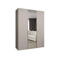 DREHTÜRENSCHRANK 202/150/52 3-türig - Kaschmir/Goldfarben, Holz (150/202/52cm) - Abiks Möbel