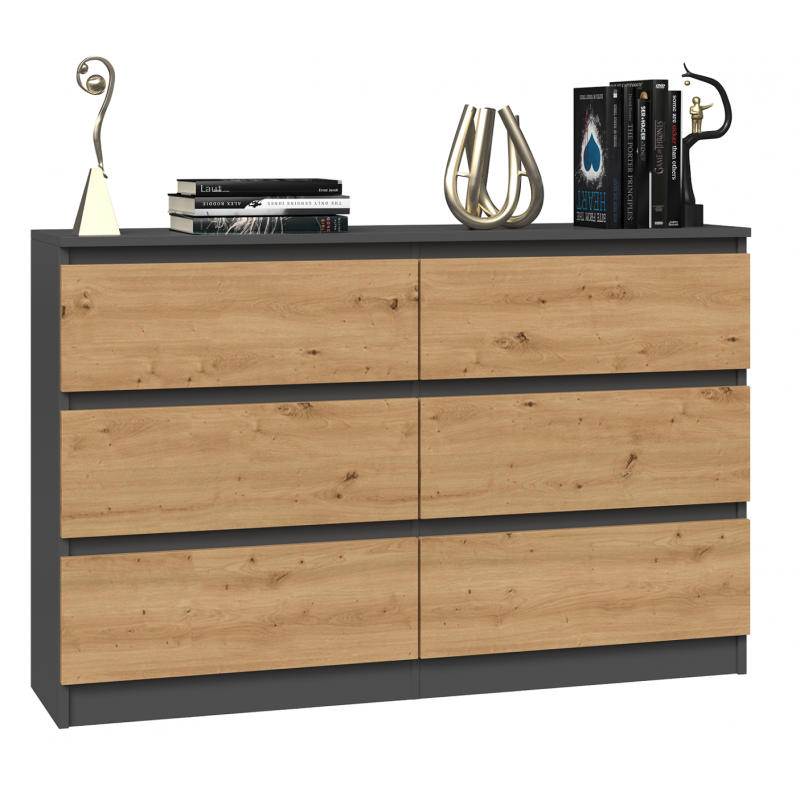 KOMMODE Anthrazit, Artisan 120/75/30 - Anthrazit, Holzwerkstoff (120/75/30cm) - RAUMHIRSCH FURNITURE