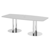 KONFERENZTISCH klein KT22 103/220/74,5 cm in Grau/Chromsäulen - Chromfarben/Grau, Holzwerkstoff (103/220/74.5cm) - bümö