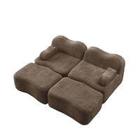 SOFA 192/167/70 cm in Braun aus Samt, modular und rahmenlos - Braun, Textil (167/70/192cm) - Flora Grace