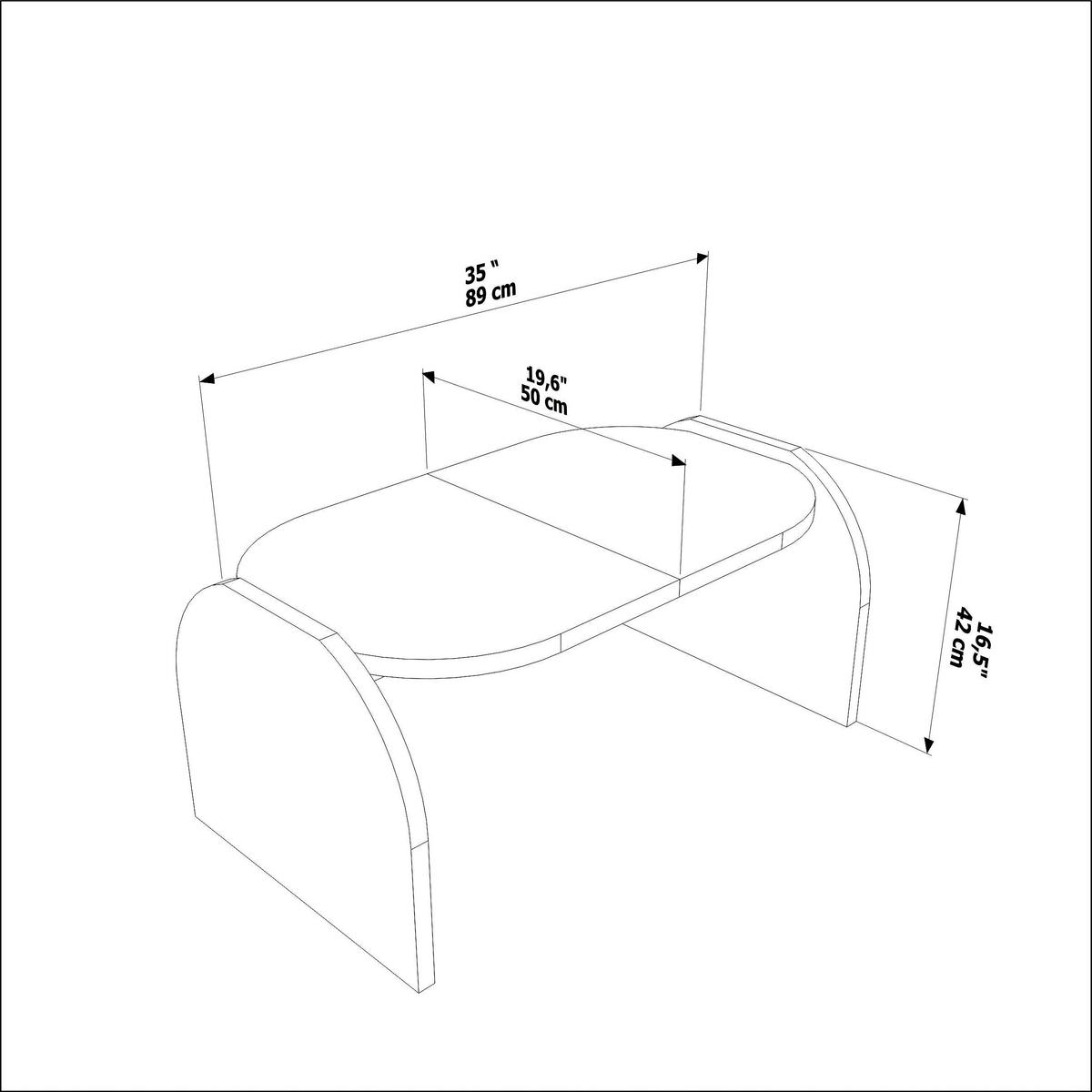 COUCHTISCH Monde Saphir-Eiche - Honig, Holzwerkstoff (50/89/42cm) - Decorotika