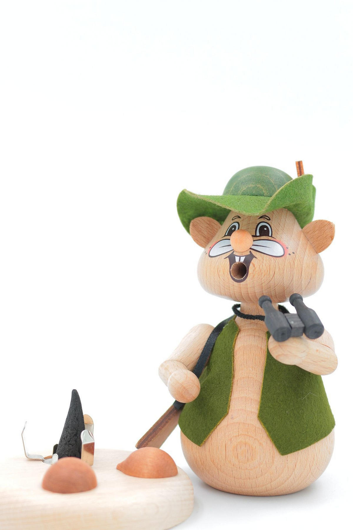 RAUCHFIGUR Hamster Jäger 13 cm - Multicolor, Holz (8/13/0.1cm)