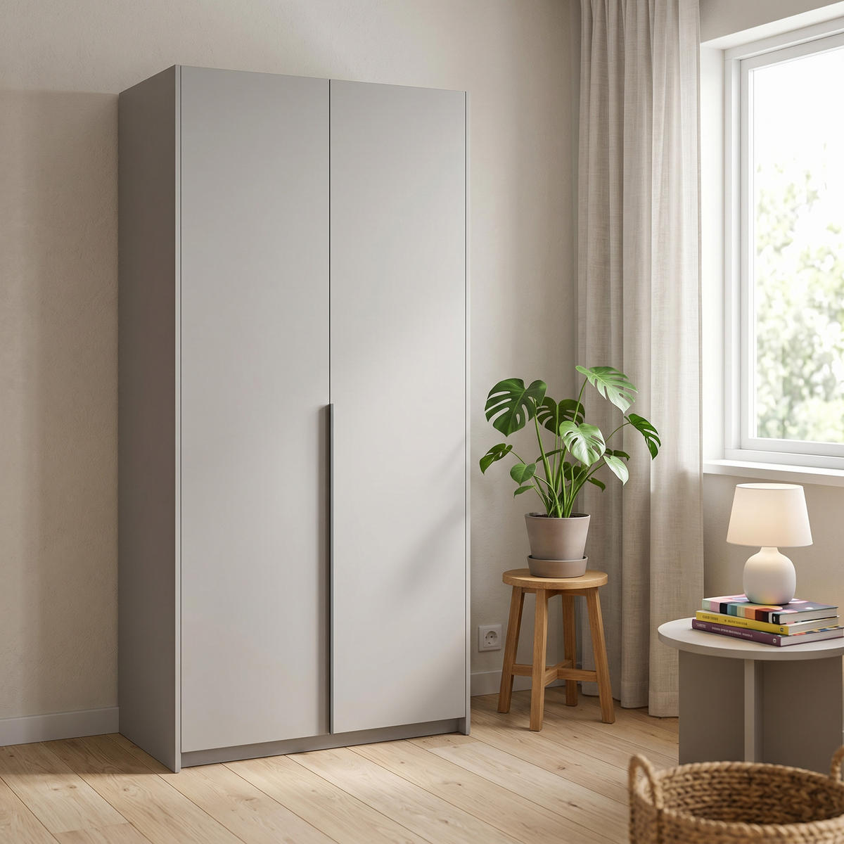 DREHTÜRENSCHRANK AMARA 100/204/58cm 2-türig Kaschmir - Kaschmir, Holzwerkstoff (100/204/58cm) - MASSENO