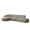 ECKSOFA Ottomane Palma Opera Velvet - Perlmutt, Holzwerkstoff/Textil (296/165cm) - Fun Möbel