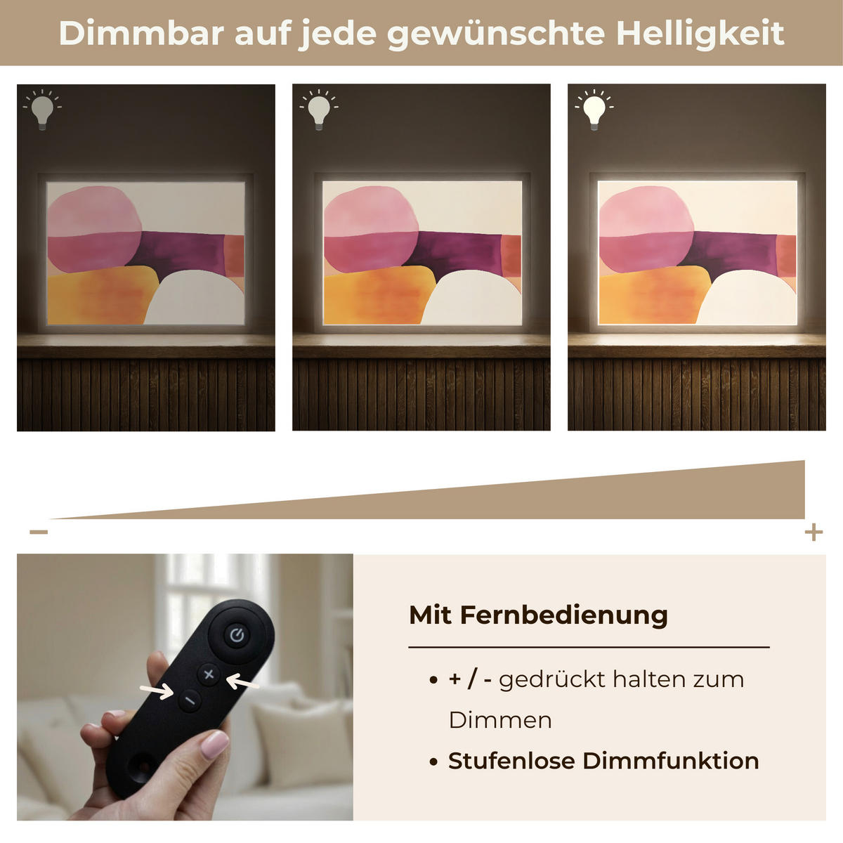 NÁSTĚNNÁ LAMPA S AKUMULÁTOREM Tvary - abstraktní - barevné 40x30 cm - růžová, kompozitní dřevo (40/30/8cm) - OnlyWow