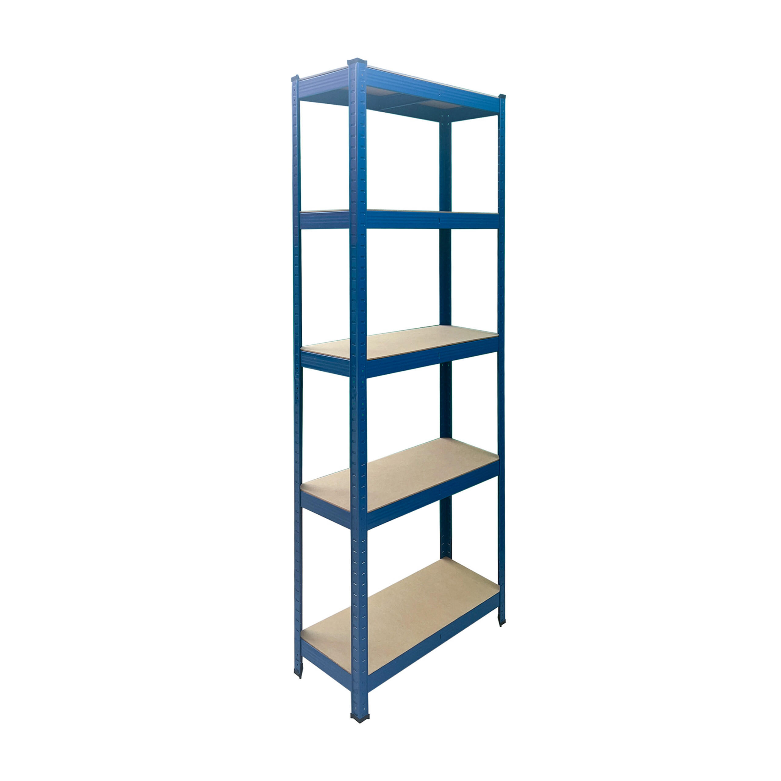 REGÁL Modrý těžkotonážní 5 polic ocel MDF 150x75x30 cm - různobarevná, kov/kompozitní dřevo (75/150/30cm) - Relaxdays