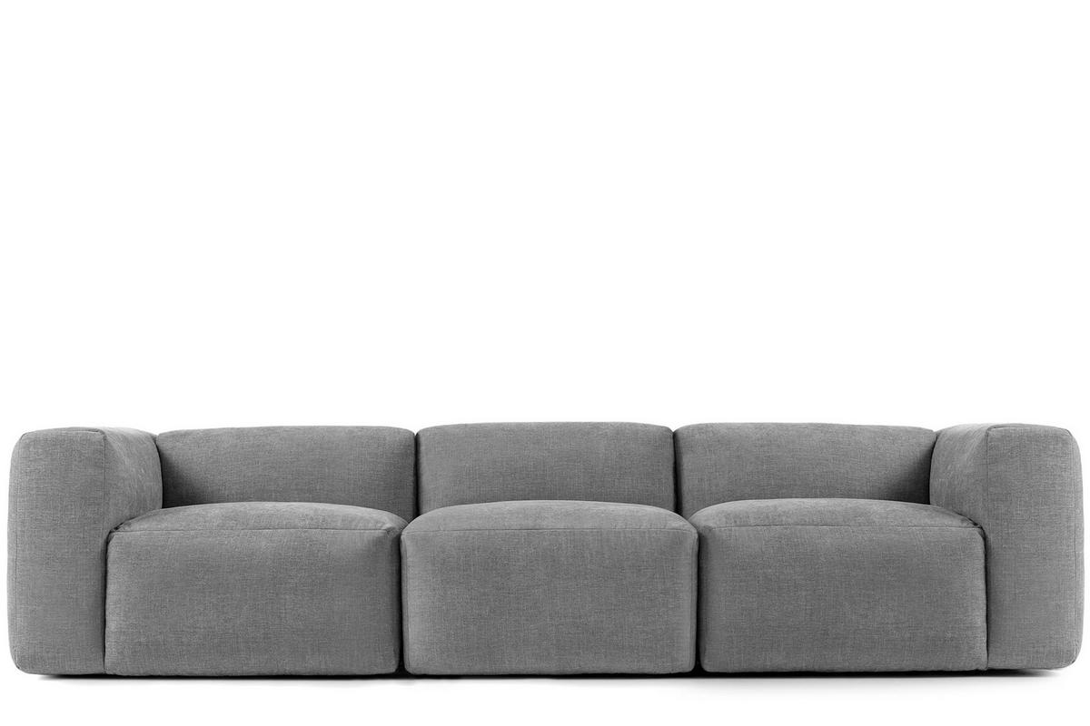 3-SITZER-MODULSOFA BUFFO mit extrem weicher und bequemer Sitzfläche, Gewebestoff, hell aschfahl - Hellgrau/Grau, Textil (290/73/96cm) - KONSIMO®