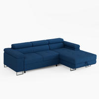 ECKSOFA VEMO MINI Rechts Blau Cord-Stoff Kompakter Komfort für Wohnräume - Blau, Textil (175/235cm) - Barchello