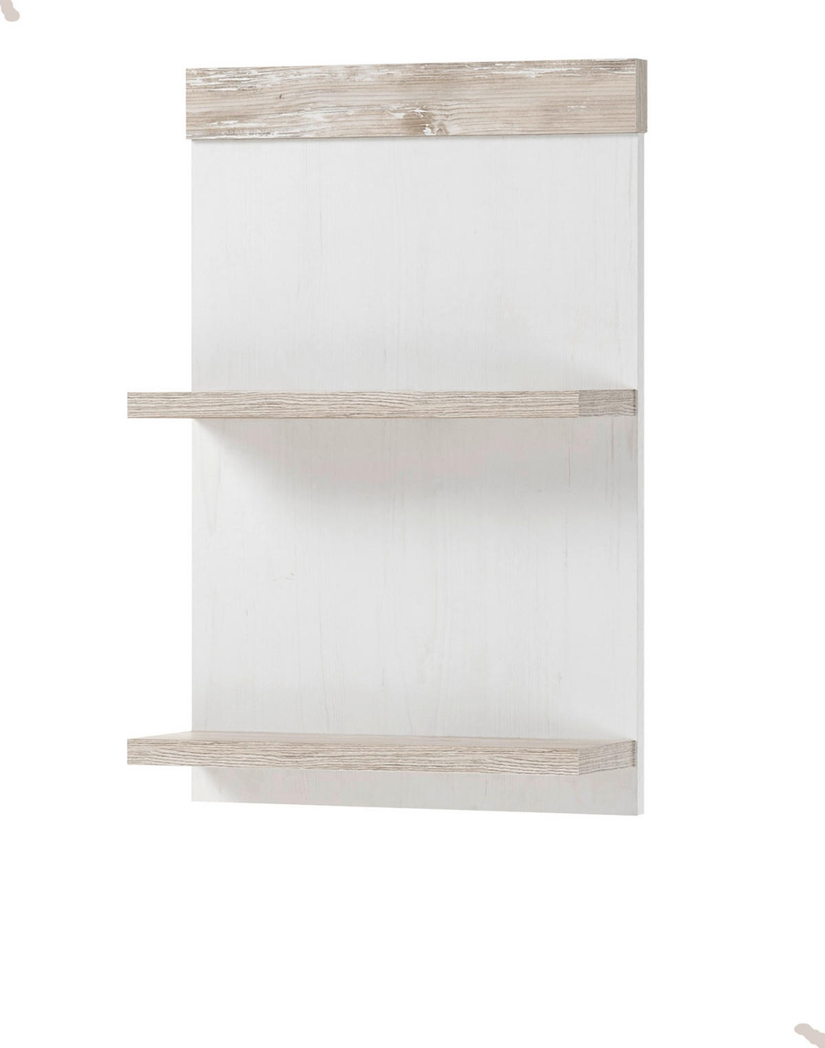 BAD-HÄNGEREGAL Pinie weiß, Oslo Pinie Landhaus, Wandregal hängend, 40 x 62 cm - Weiß/Pinienfarben, Holzwerkstoff (40/62/12cm) - Furn.Design