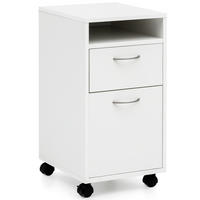 ROLLCONTAINER – Weiß, Schreibtischcontainer, viel Stauraum, Rollen, modern - Schwarz/Weiß, Holz/Kunststoff (33/63/38cm) - KADIMA DESIGN