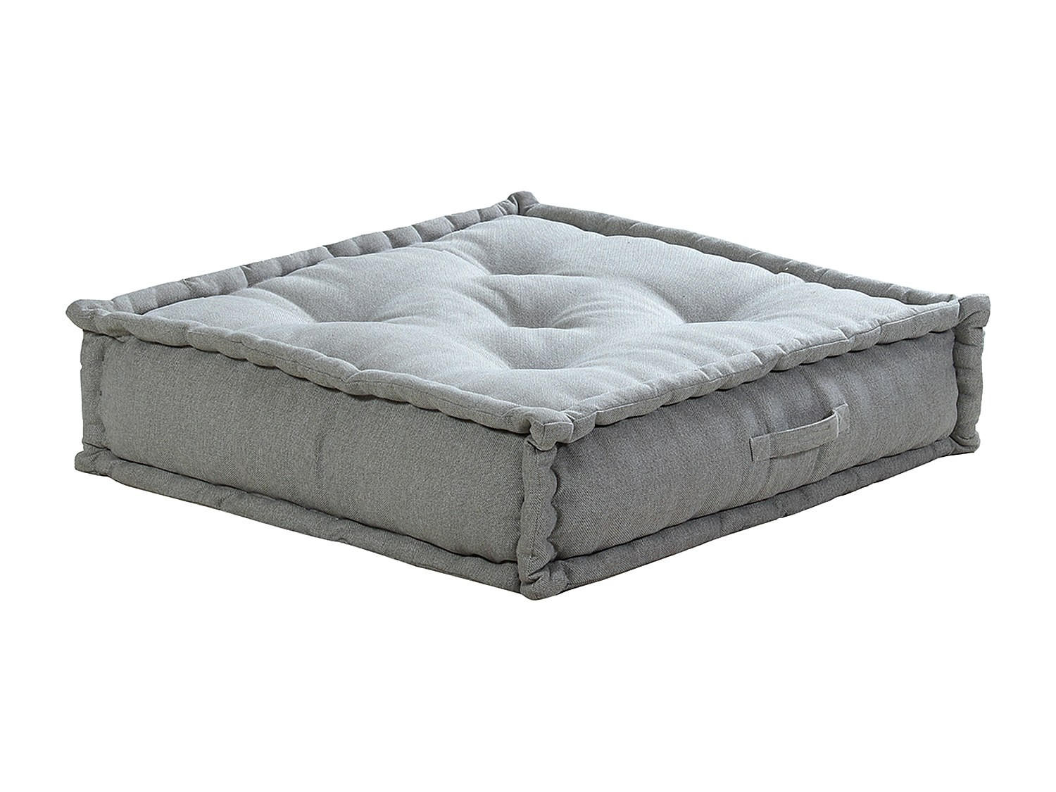 SITZHOCKER - 1 Person - Stoff - Grau DIROLA - Grau, Textil (80/23/80cm) - Vente-Unique