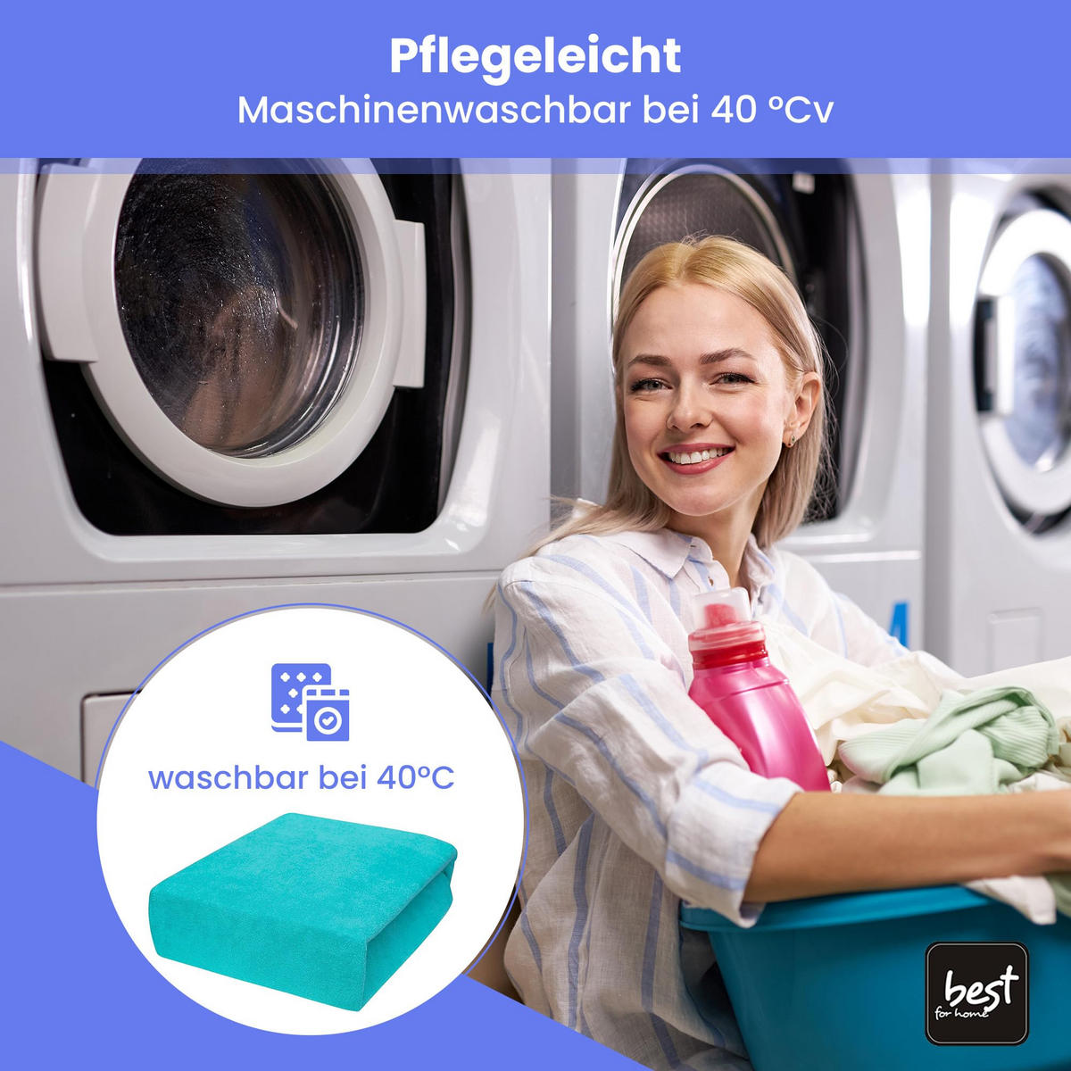 SPANNBETTLAKEN 160/200 cm, Frottee Elastisch 100 % Baumwolle Türkis - Türkis, Textil (160/200cm) - Best For Home