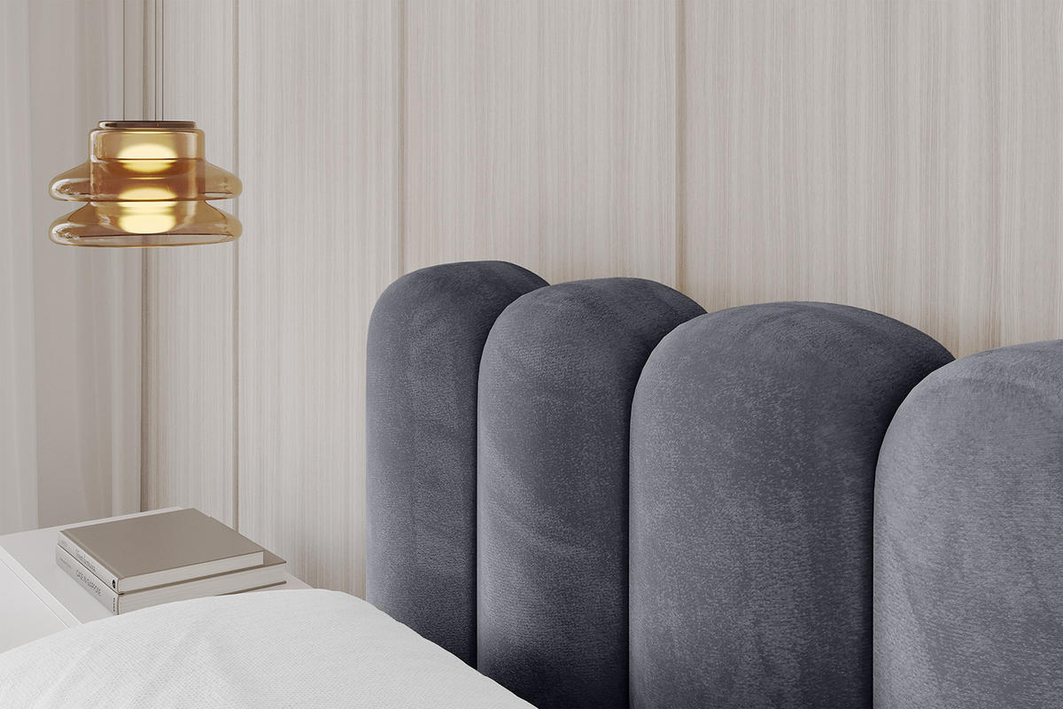 POLSTERBETT mit Bettkasten und Lattenrost, Boxbett ohne Matratze - SENA-v1 120x200 Dunkelgrau - Dunkelgrau, Holzwerkstoff/Textil (120/200cm) - ALTDECOR