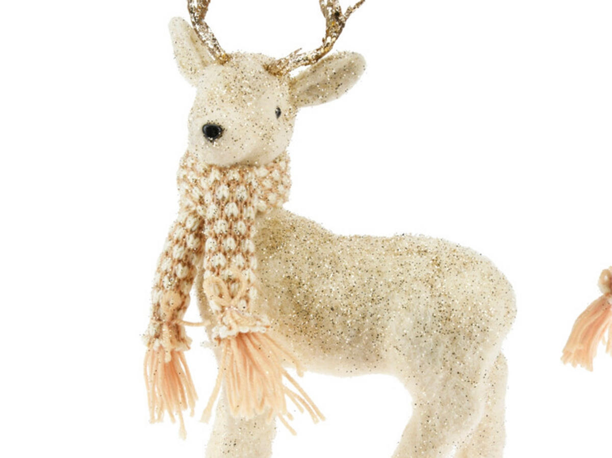 LAALU DEKORATION-SET Hirsch creme 22 x 35 cm - Creme, Kunststoff (30/25/40cm) - LAALU
