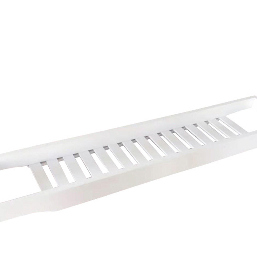 BADEWANNENABLAGE aus Bambus in Weiß Keine Montage erforderlich Ergonomisches Design 70 x 14,6 x 4,5 cm - Weiß, Holz (70/4.6/14.6cm) - Livingandhome