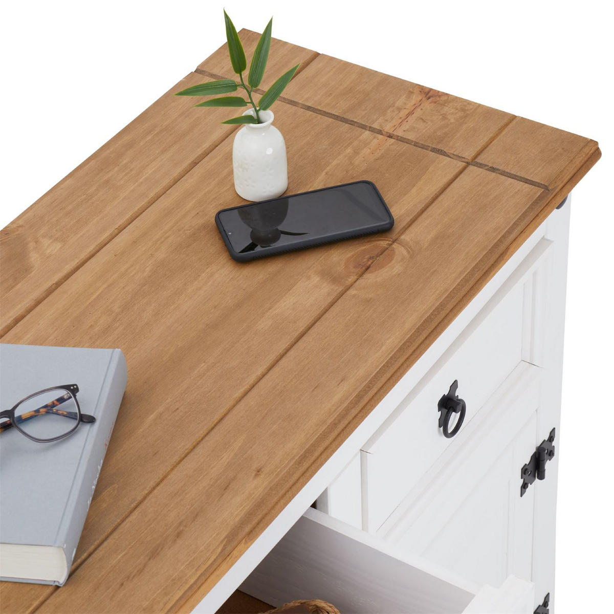 ANRICHTE CAMPO - Weiß/Braun, Holz (125/76/40cm) - CARO-Möbel
