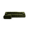 ECKSOFA modular links Bellis aus Boucle grün 4 Sitzplätze - Grün, Textil (155/282cm) - Micadoni