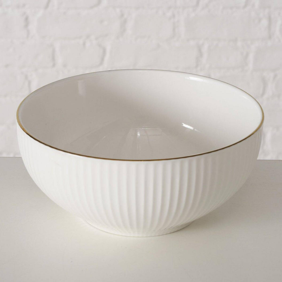 SUPPENSCHÜSSEL Kelly 550 ml - Weiß, Keramik (15cm) - Boltze Home