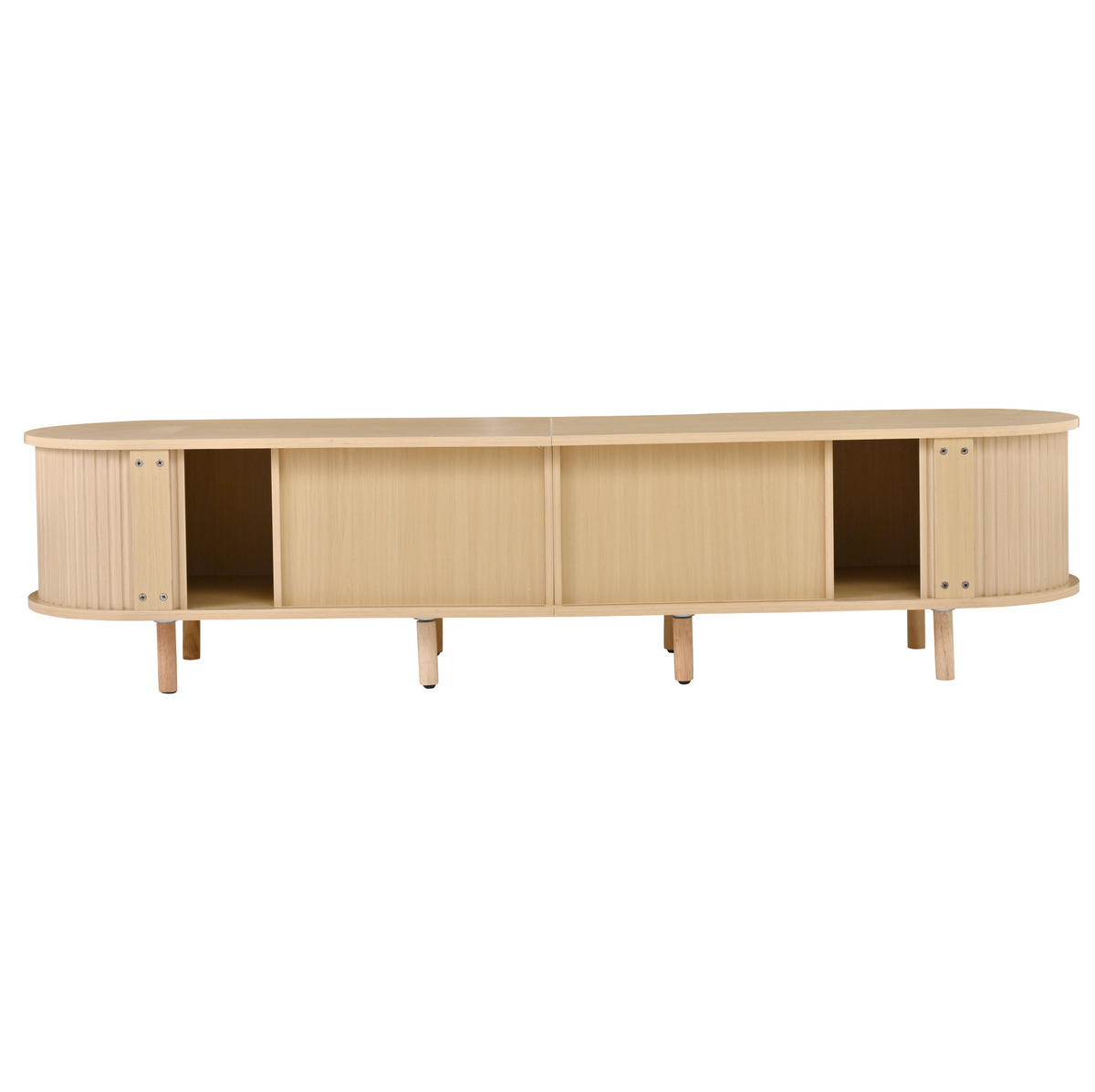 LOWBOARD 170/40/40 cm in Eichefarben mit Rattan-Optik und 2 Schiebetüren - Naturfarben, Holzwerkstoff (170/40/40cm) - Flora Grace
