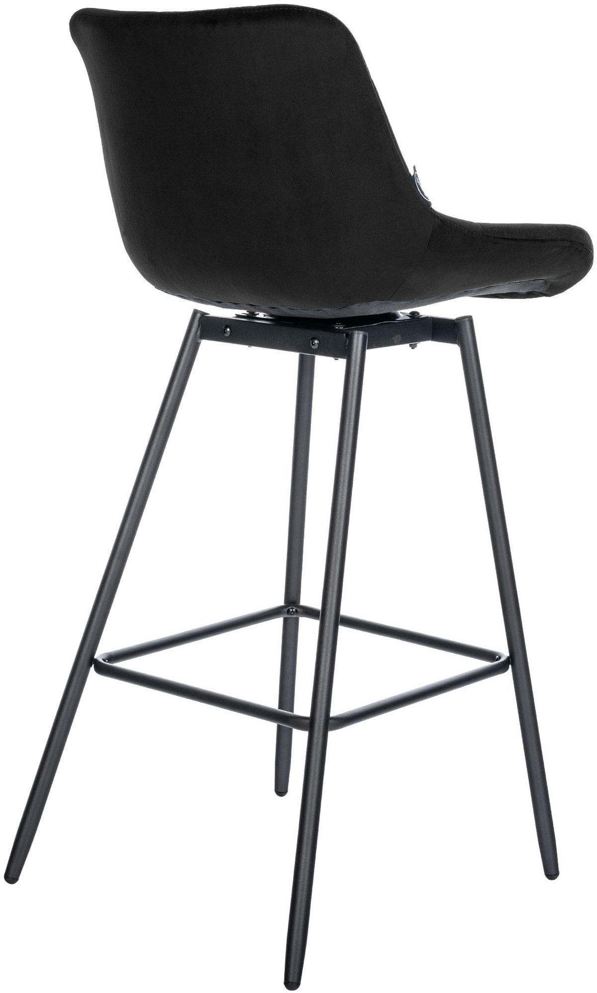 BARHOCKER Samt Schwarz - Schwarz, Textil/Metall (49/105/56cm) - CLP