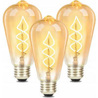 LED žárovky Ansel II 13,5/6,4/6,4 cm (balení po 3 ks) - hnědá, sklo (6.4/6.4cm) - Nettlife