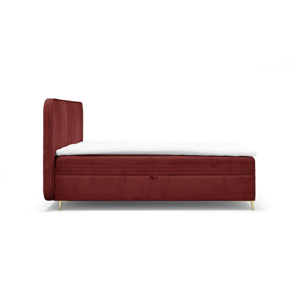 Thumbnail - Fun Möbel Boxbett, Rot, Textil, 140x200 cm, Schlafzimmer, Betten, Boxspringbetten