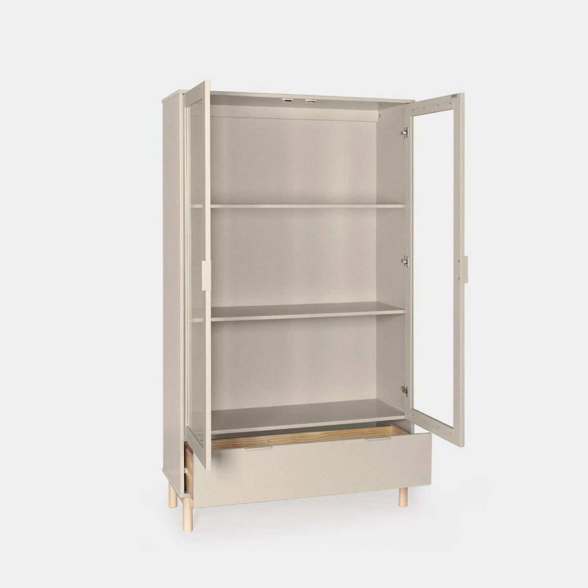 VITRINENSCHRANK DOPPELTER Elian Grau 100 cm x 170 cm - Grau, Holzwerkstoff (100/170/39cm)