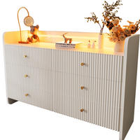 SIDEBOARD 120/40/75 cm Weiß aus Spanplatte mit LED - Weiß, Holzwerkstoff (120/75/40cm) - OKWISH