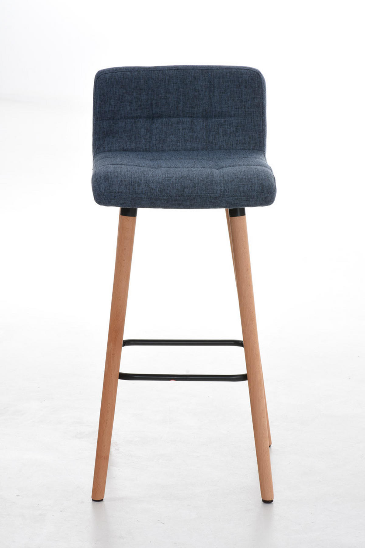 BARHOCKER Stoff Blau - Blau/Eukalyptusholzfarben, Holz/Textil (42/94/49cm) - CLP