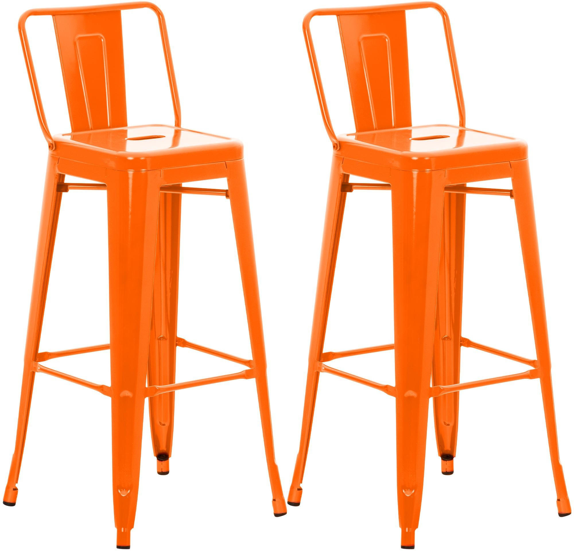 2ER Set Barhocker Mason 77 cm orange - Orange, Metall (44/96/43cm) - furnicato