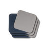 UNTERSETZER - Veganes Leder - Grau / Blau - doppelseitig - 10 x 10 cm - 6 Stück - Blau, Kunststoff (10/10cm) - Cookinglife