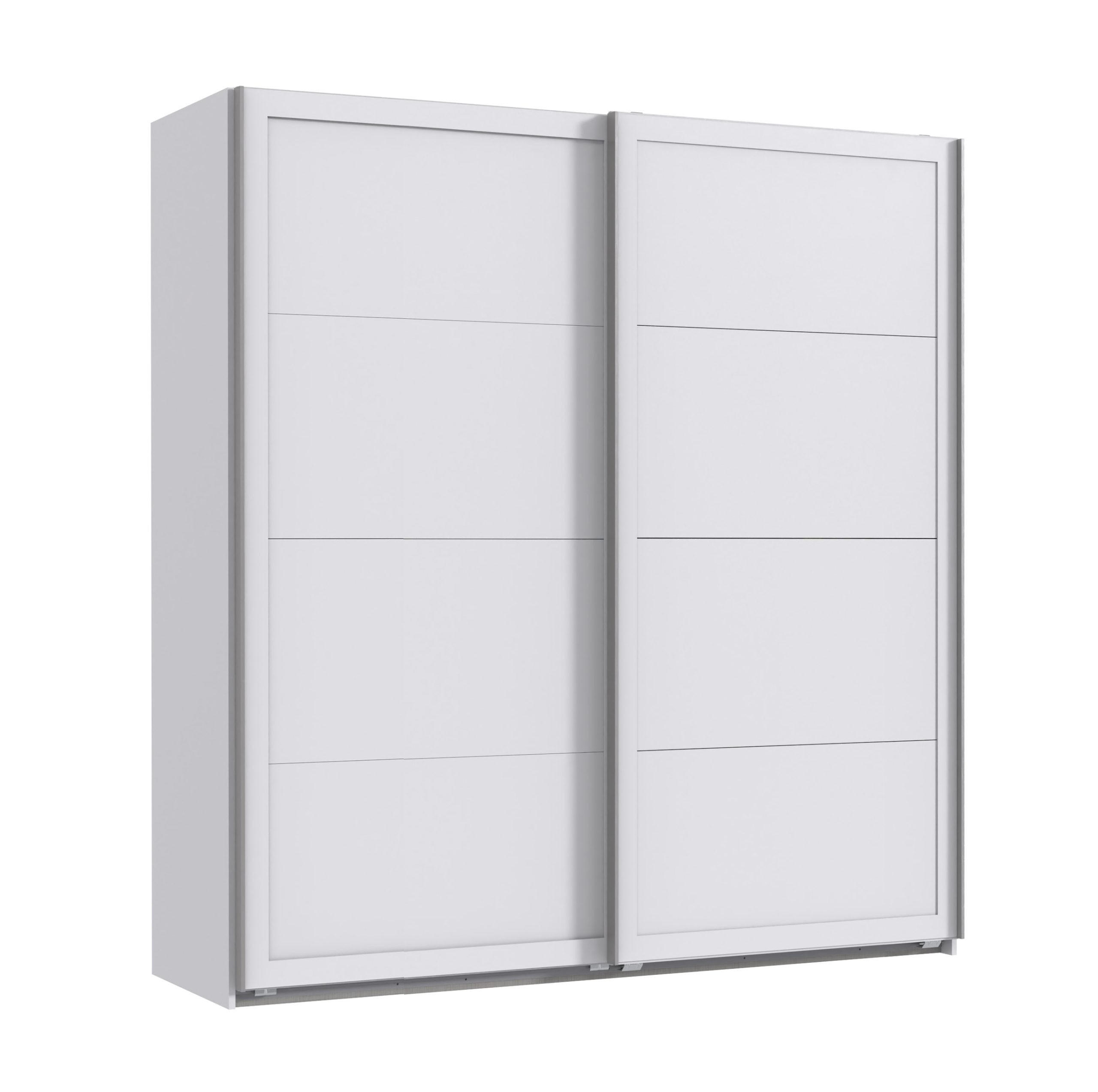 KLEIDERSCHRANK Chalet in Weiß - Schwebetürenschrank 180 cm (ohne Spiegel) - Weiß, Holzwerkstoff (180/210/65cm)