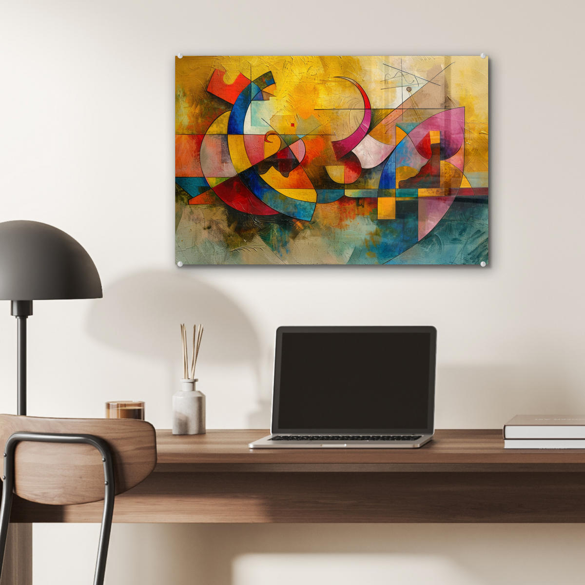 ACRYLGLASBILD Kunst - Abstrakt - Modern 60x40 cm - Gelb, Glas (60/40cm) - MuchoWow