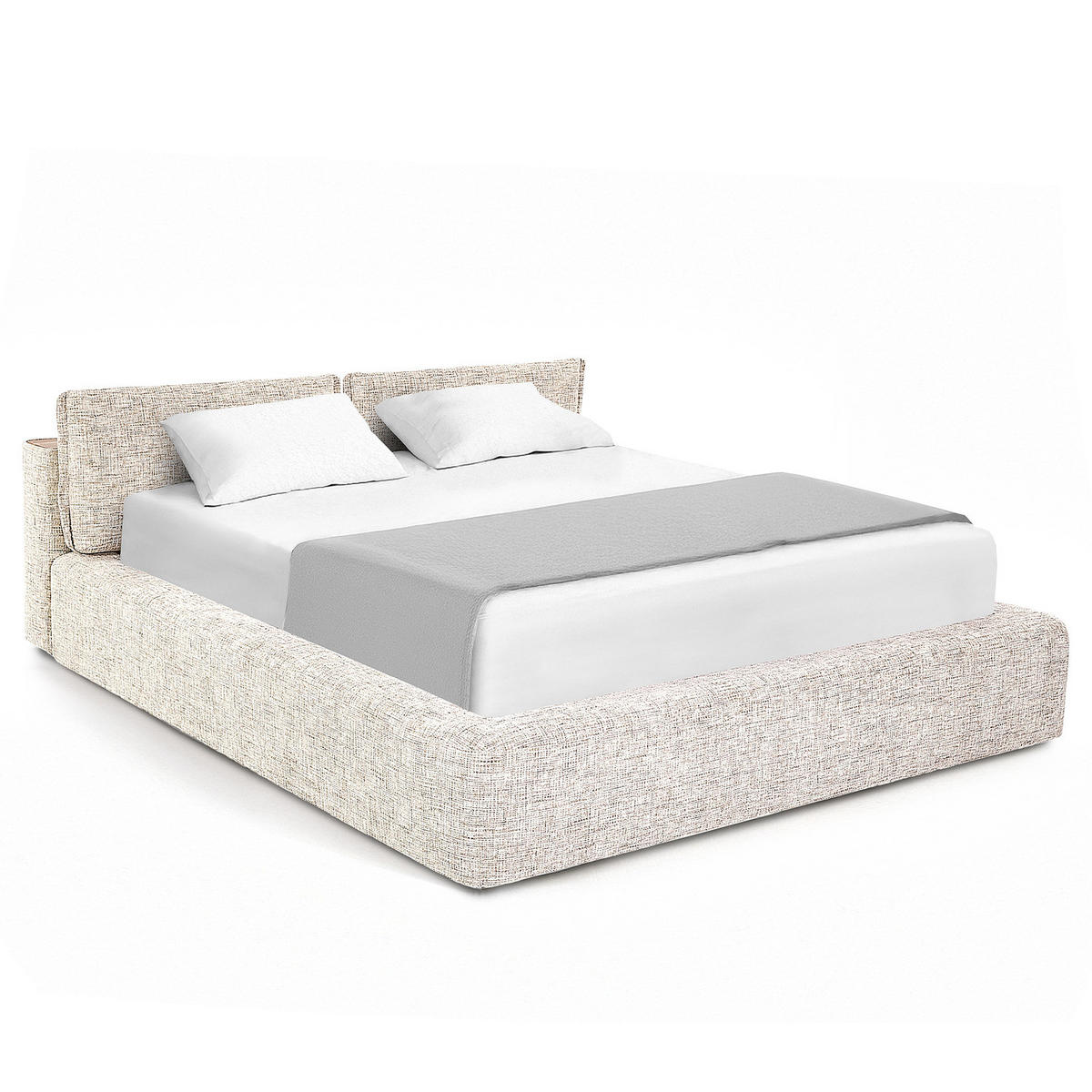 POLSTERBETT - Creme, Textil (160/200cm) - home24