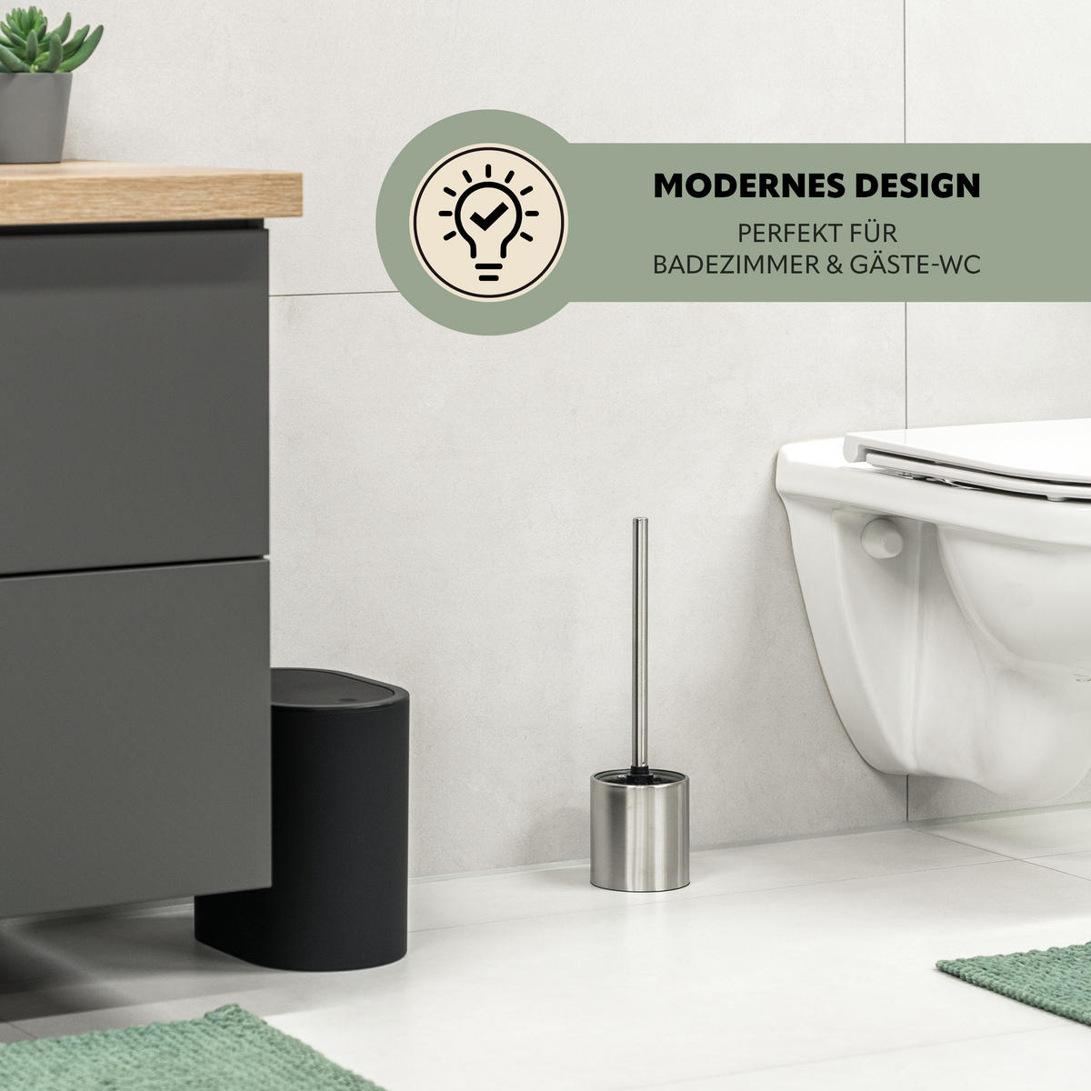 WC-GARNITUR TIRANO, Edelstahl - Edelstahlfarben, Metall (10/37/10cm) - bremermann